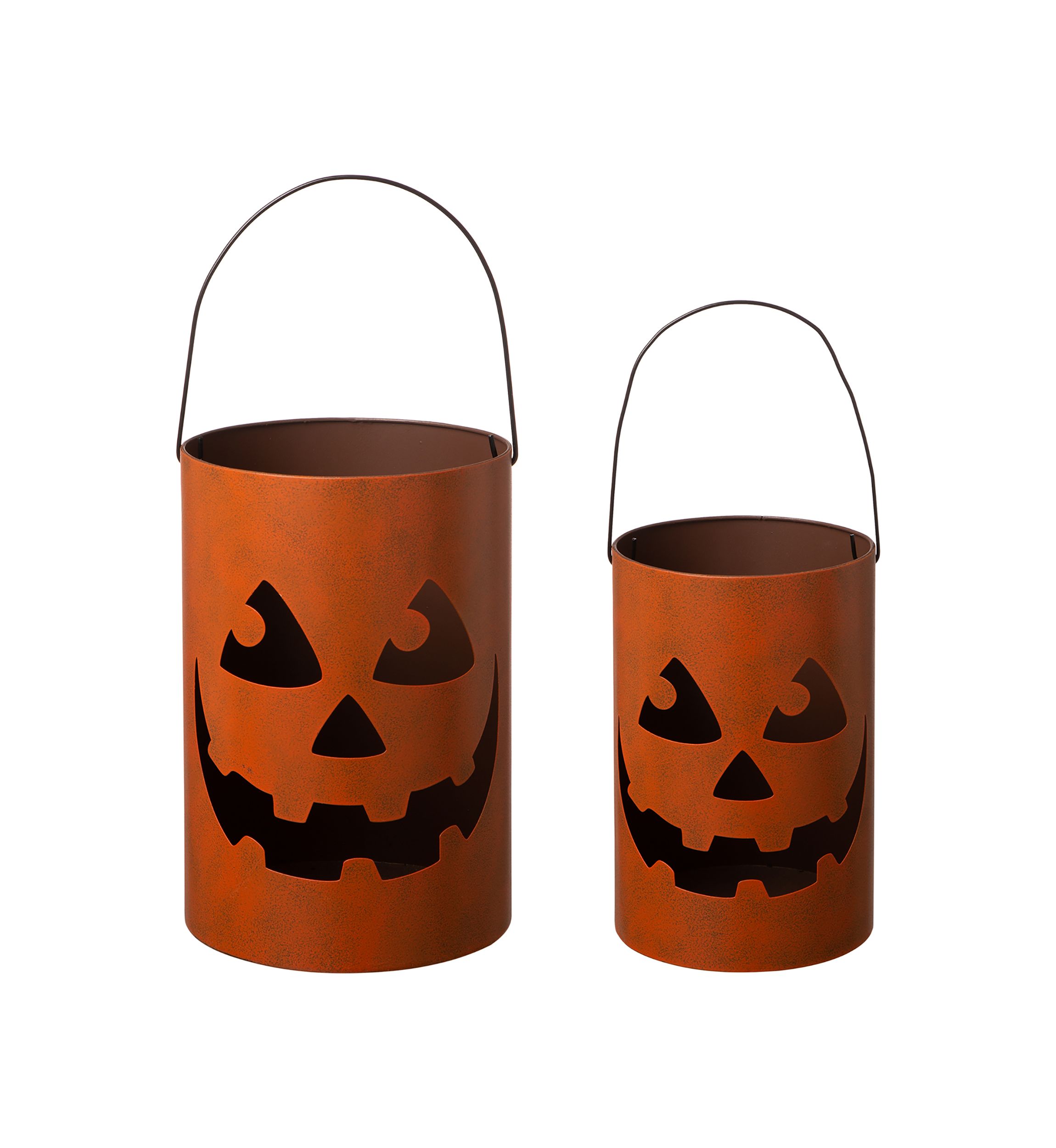 Set of 2 Halloween Jack O Lantern Bucket