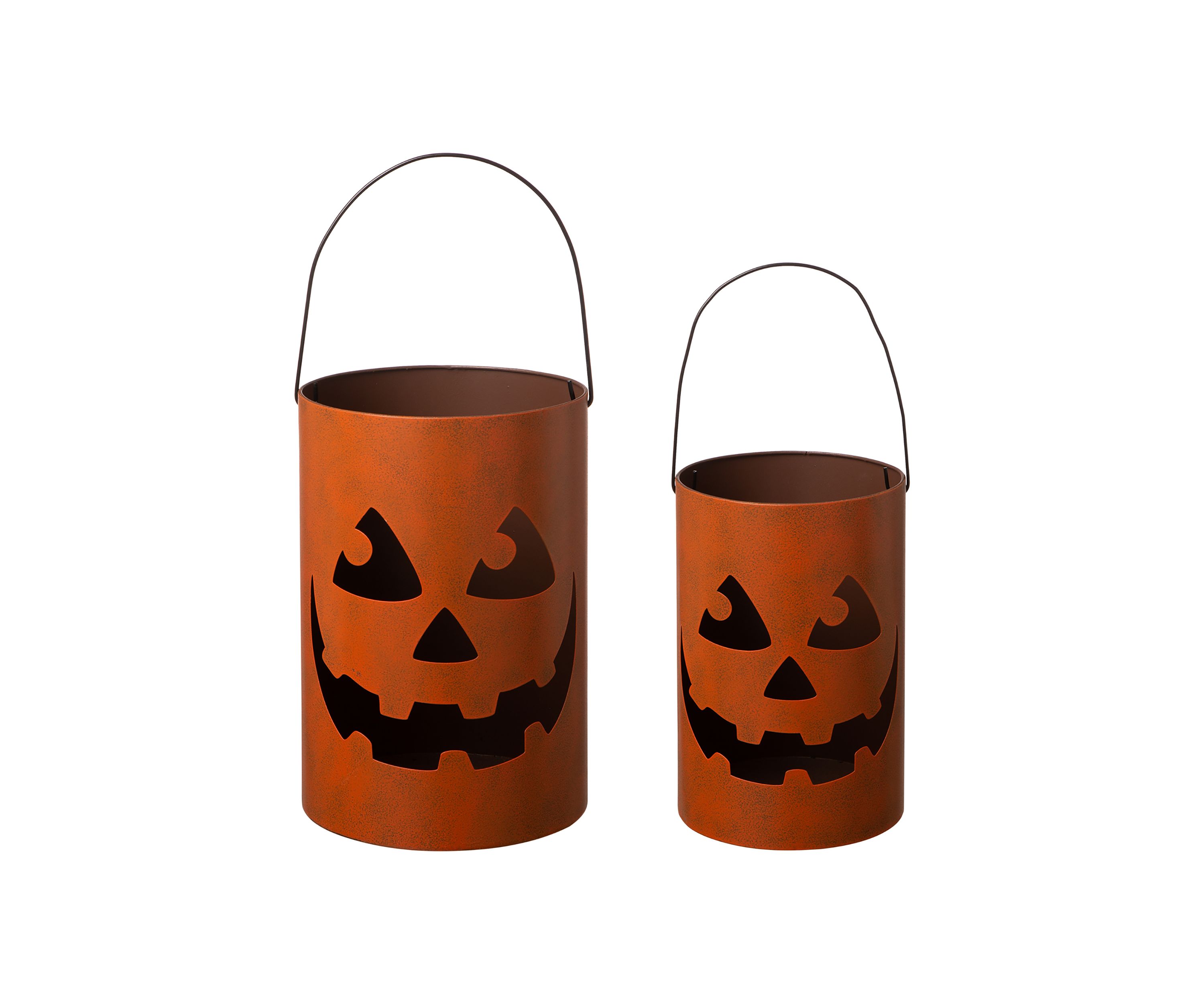 Set of 2 Halloween Jack O Lantern Bucket