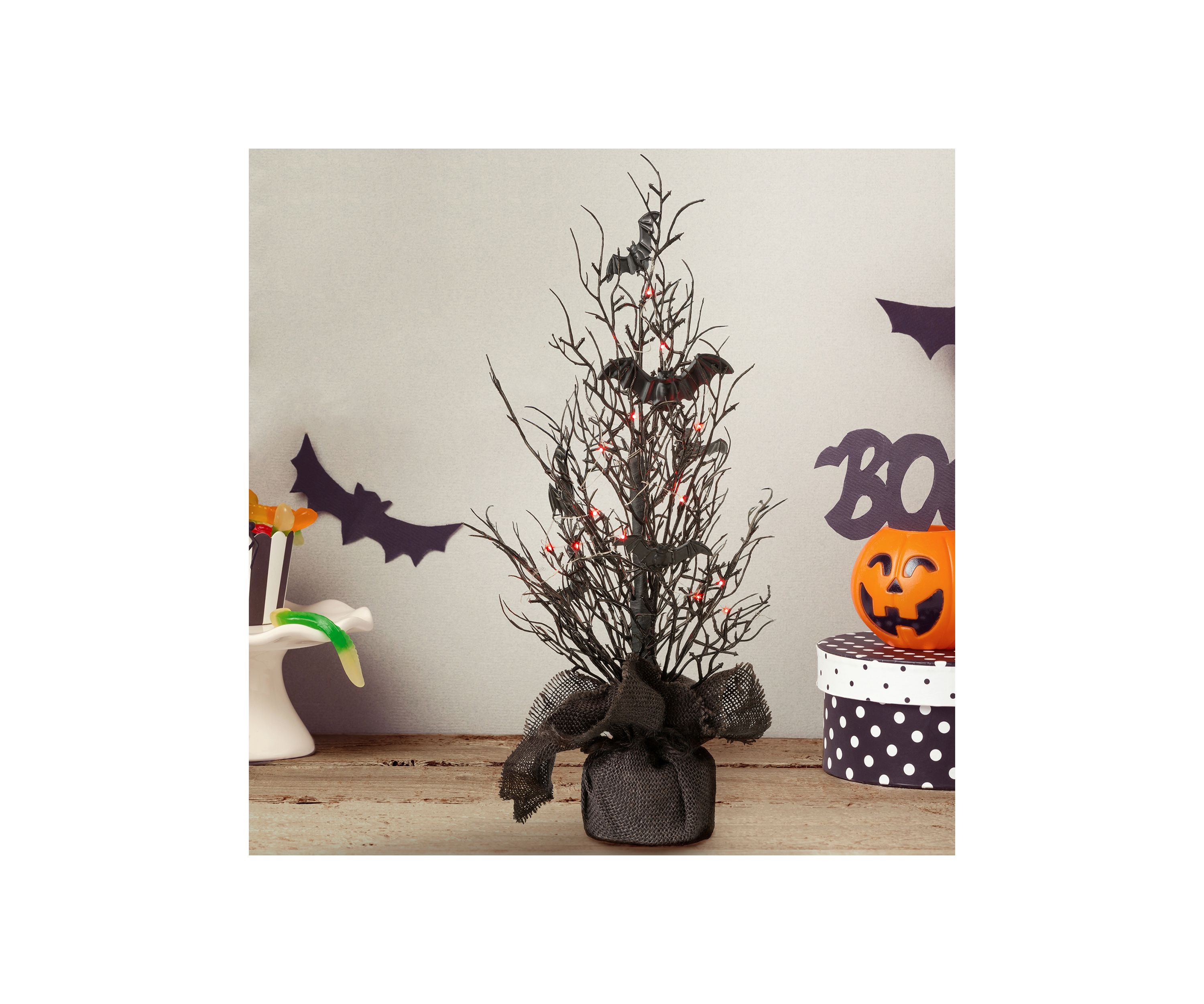 Halloween Lighted Bats Table Tree Décor