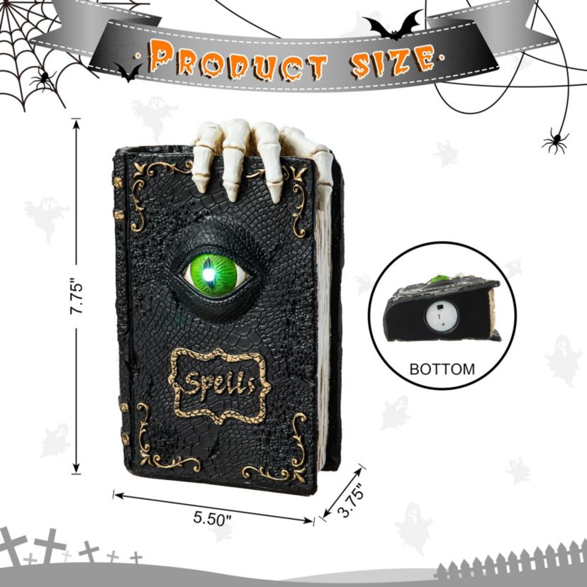 7.75"H Halloween Lighted Ghostbuster Resin Book