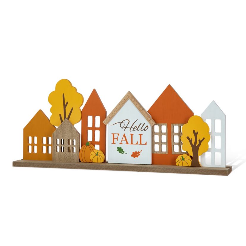 20"L Fall Wooden House Table Décor