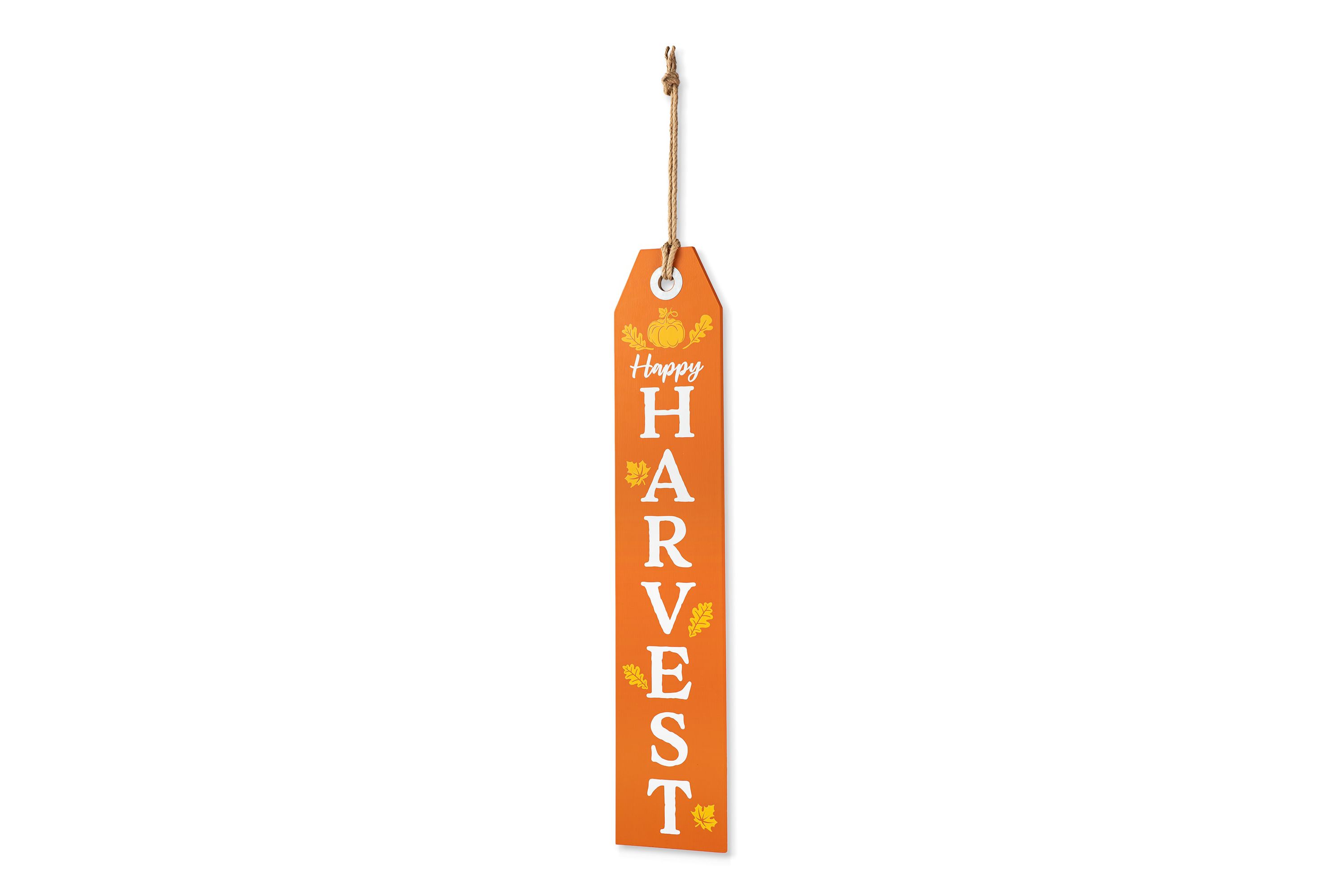 35.5"H Fall and Halloween Wooden Reversible Tag Porch Sign