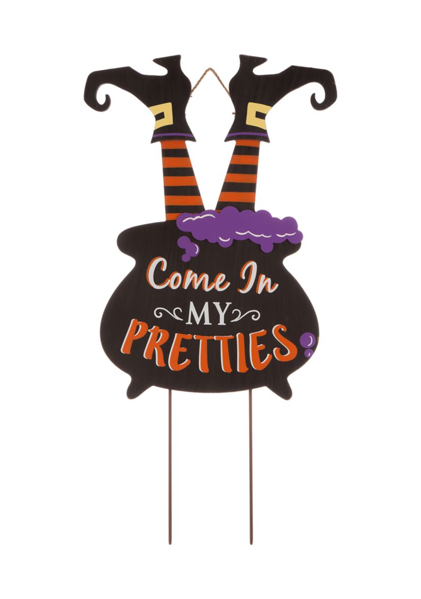 Halloween Wooden  Witch Yard Stake or Standing Décor or Hanging Décor