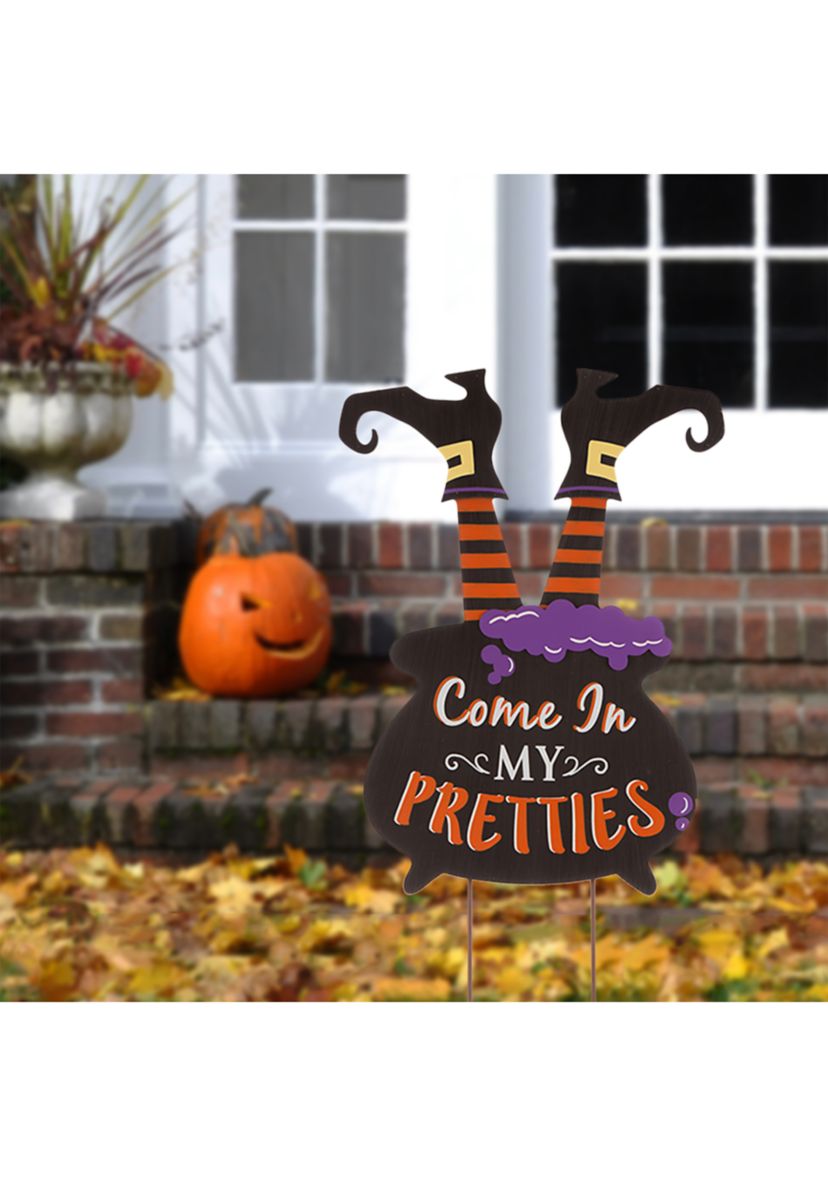 Halloween Wooden  Witch Yard Stake or Standing Décor or Hanging Décor