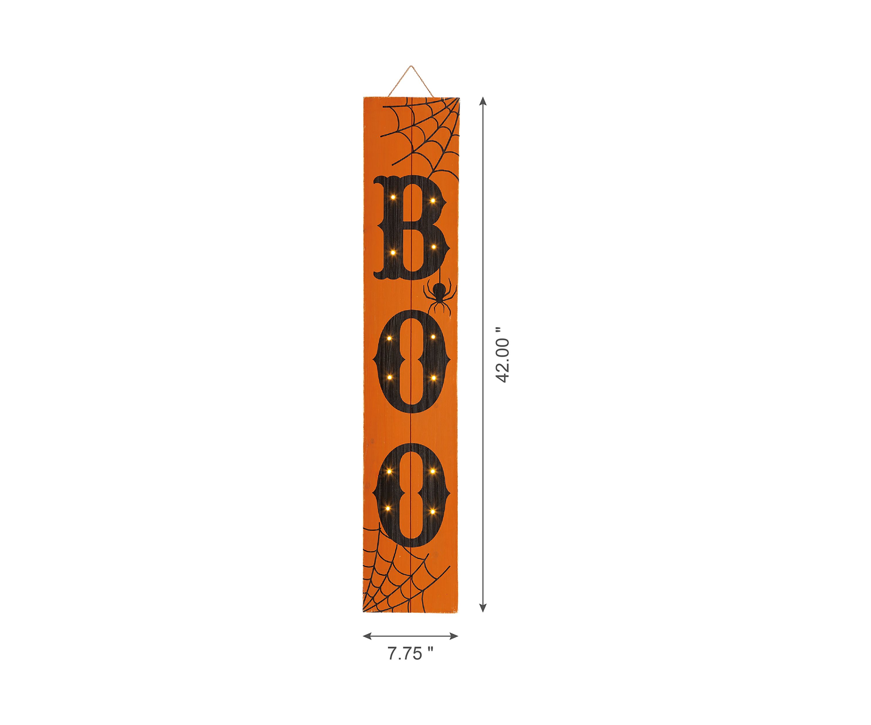Lighted Wooden BOO Porch Sign