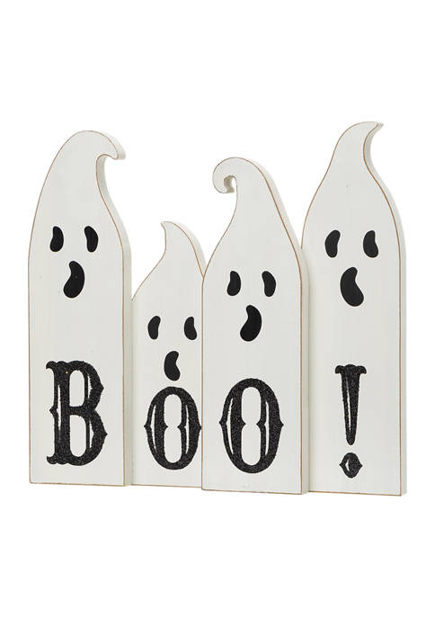 Glitzhome Halloween Wooden Ghost Table D&eacute;cor