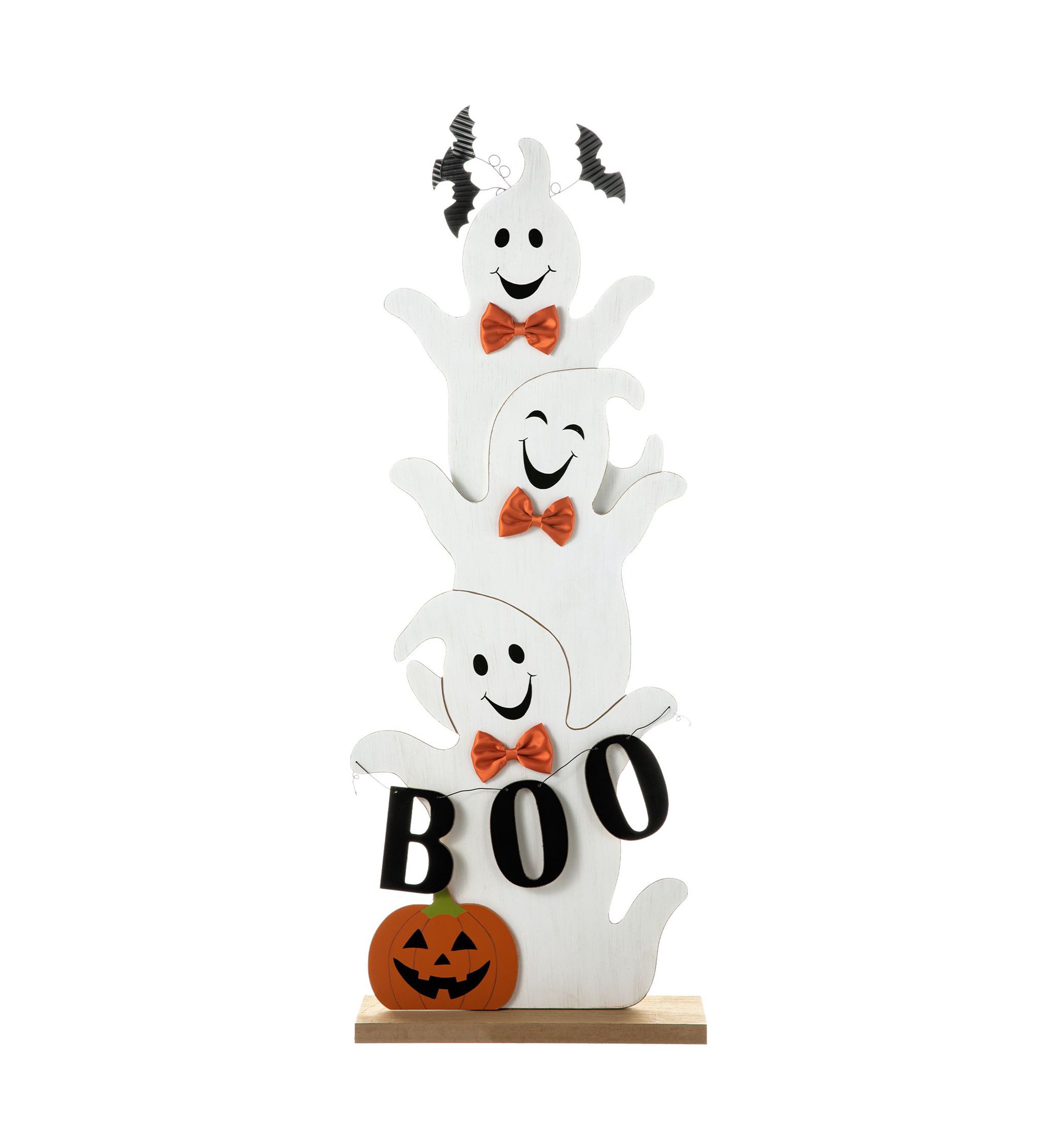 Halloween Wooden Stacked Ghost Porch Decor