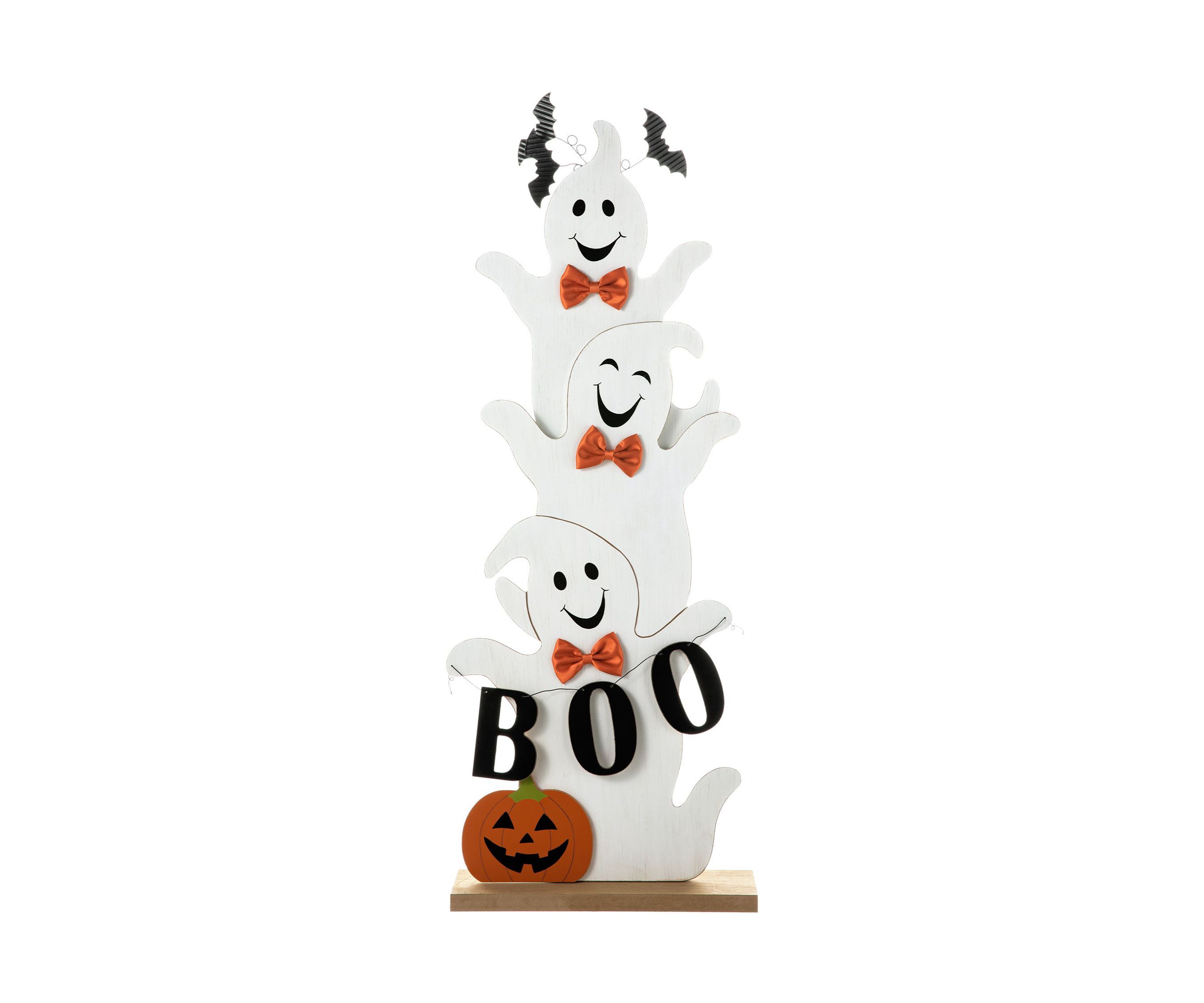 Halloween Wooden Stacked Ghost Porch Decor