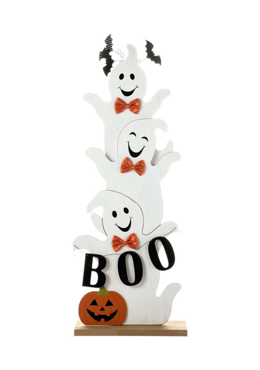 Halloween Wooden Stacked Ghost Porch Decor