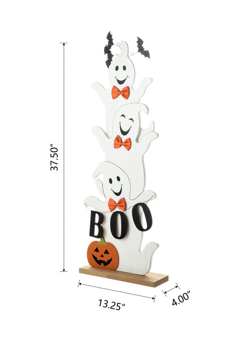Halloween Wooden Stacked Ghost Porch Decor
