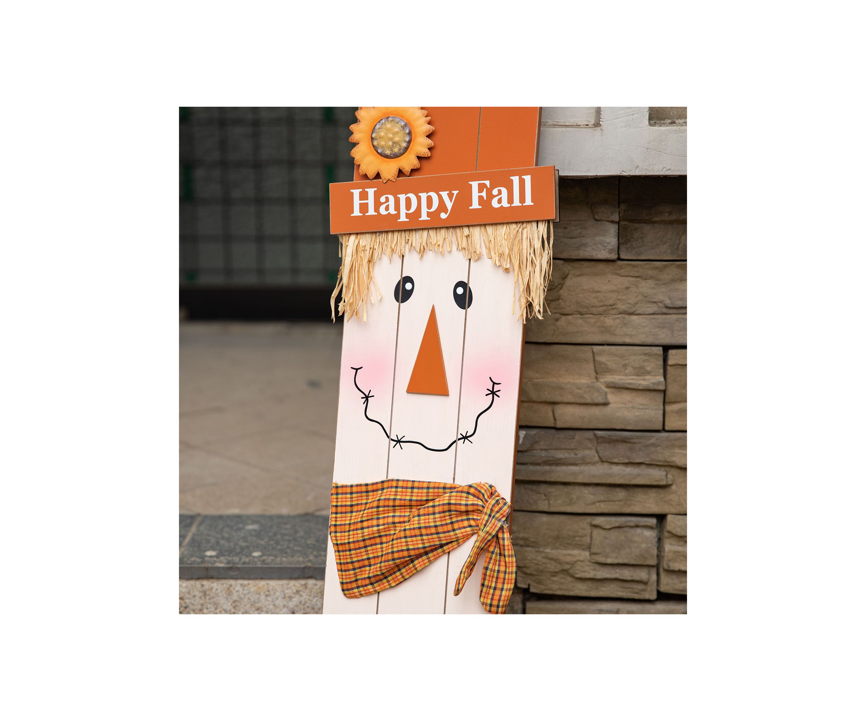 Double Sided Wooden Scarecrow/Pumpkin Porch Decor Halloween and Fall