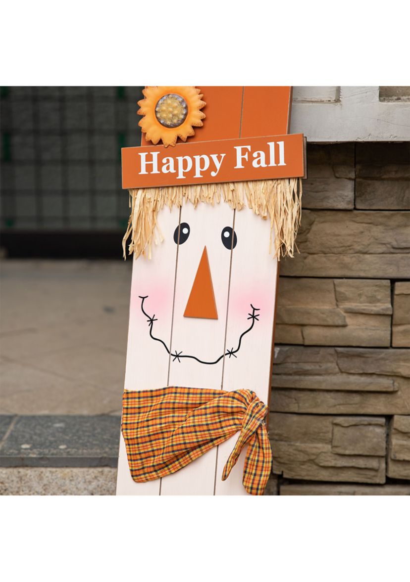 Double Sided Wooden Scarecrow/Pumpkin Porch Decor Halloween and Fall