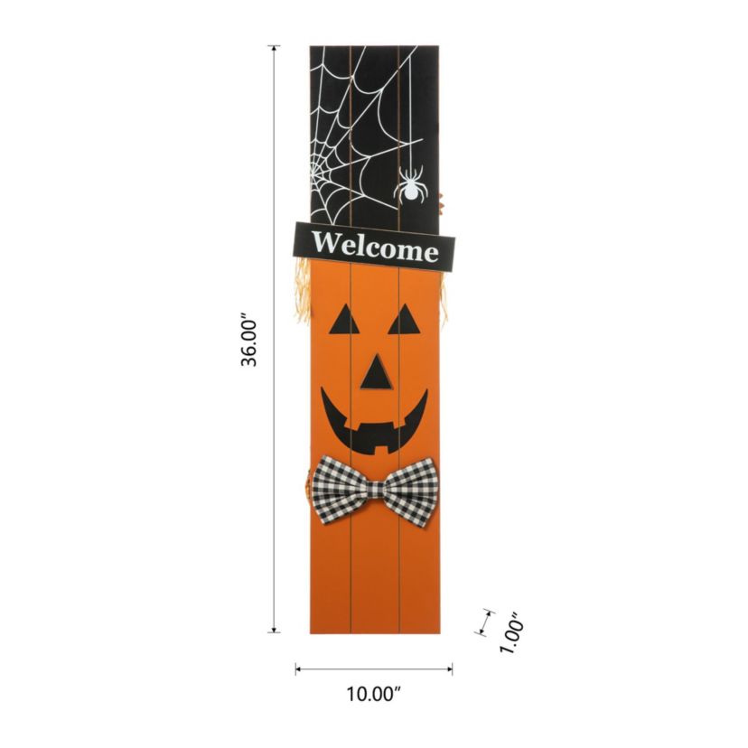 Double Sided Wooden Scarecrow/Pumpkin Porch Decor Halloween and Fall