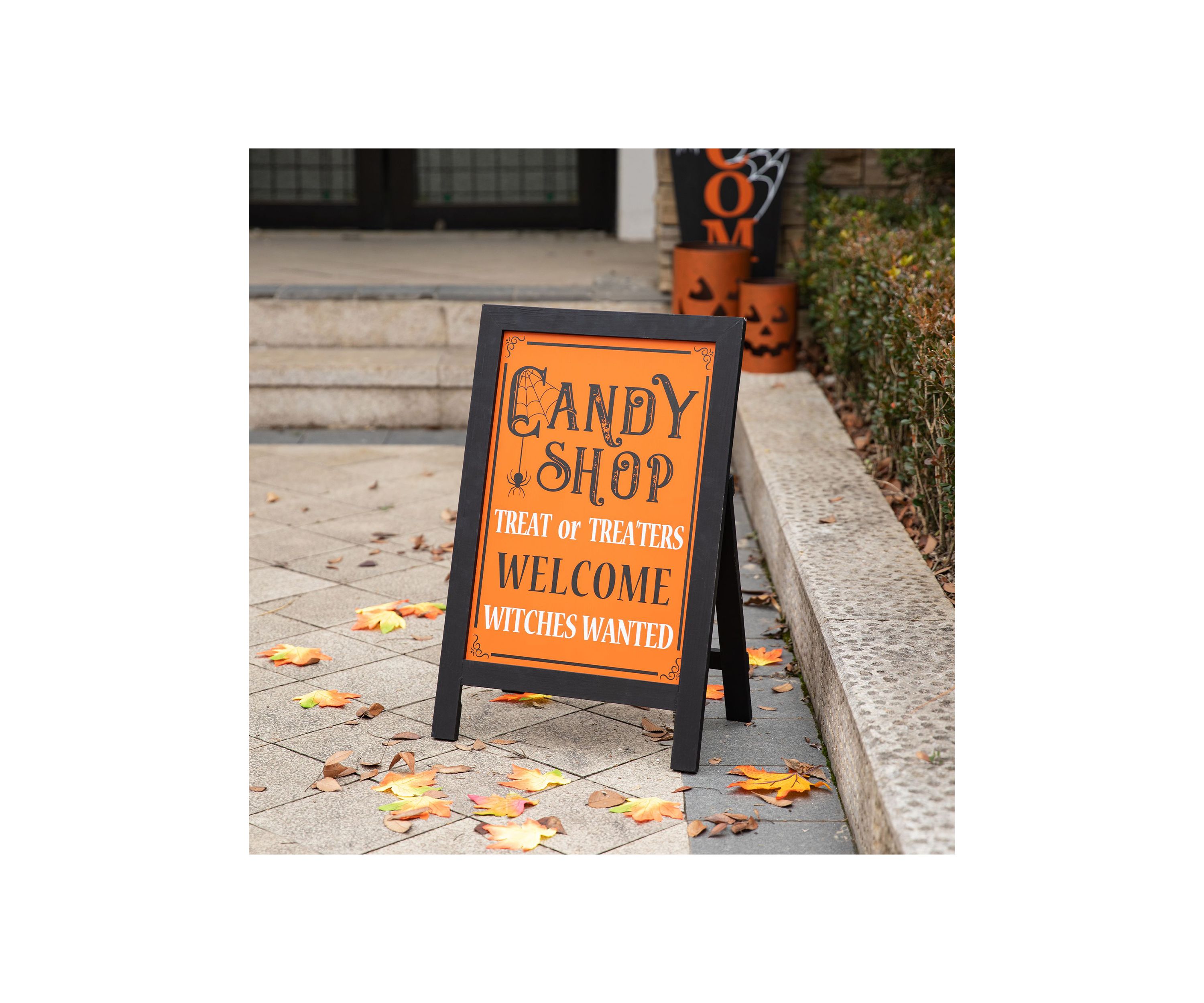 Halloween Wooden "Candy Shop" Standing Easel Sign or Hanging Decor