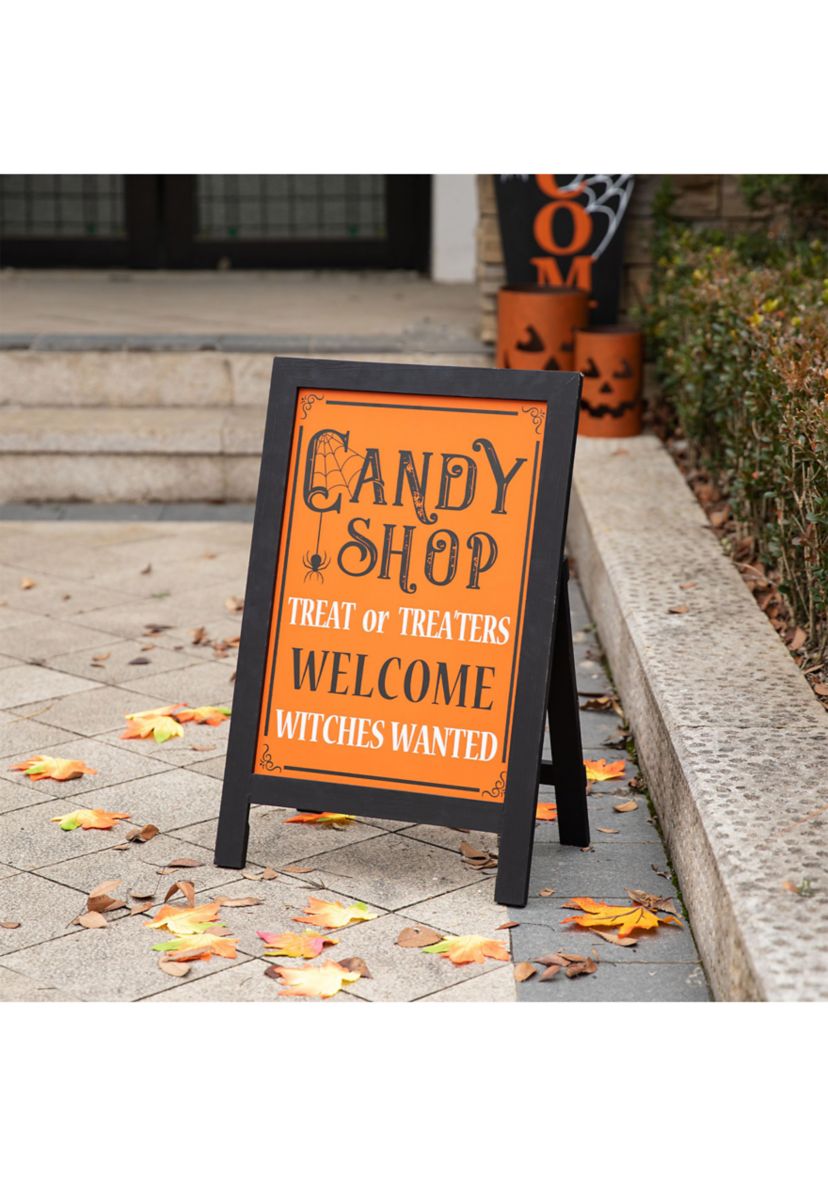 Halloween Wooden "Candy Shop" Standing Easel Sign or Hanging Decor