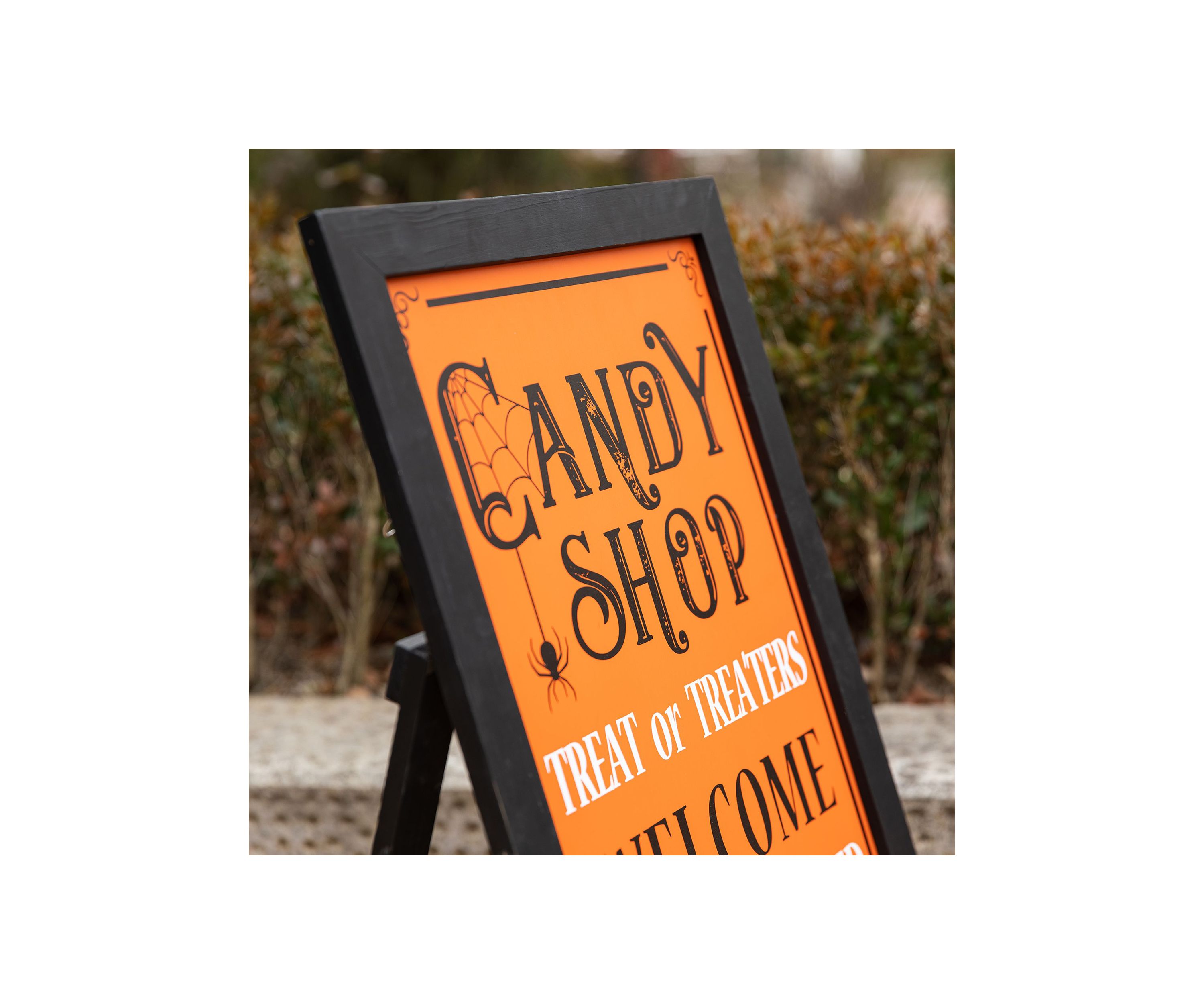 Halloween Wooden "Candy Shop" Standing Easel Sign or Hanging Decor