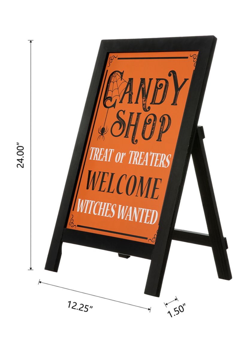 Halloween Wooden "Candy Shop" Standing Easel Sign or Hanging Decor