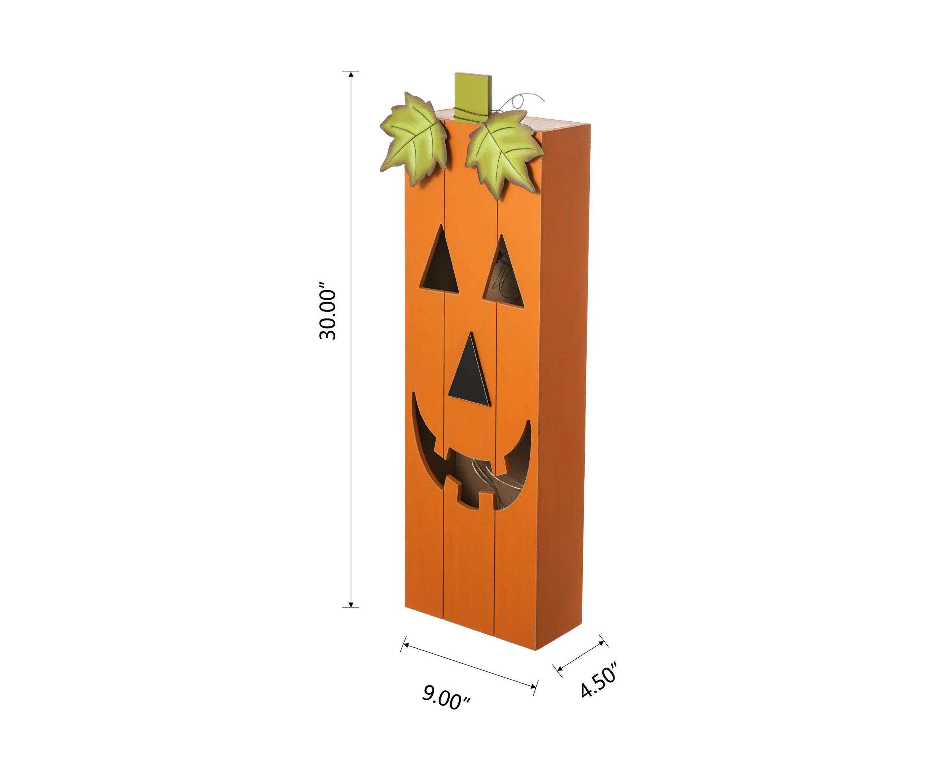Lighted Halloween Wooden Pumpkin Porch Decor