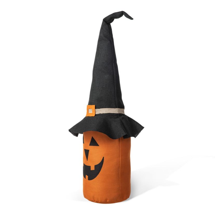 24"H Halloween Linen Jack-O-Lantern Doorstop Porch Decor