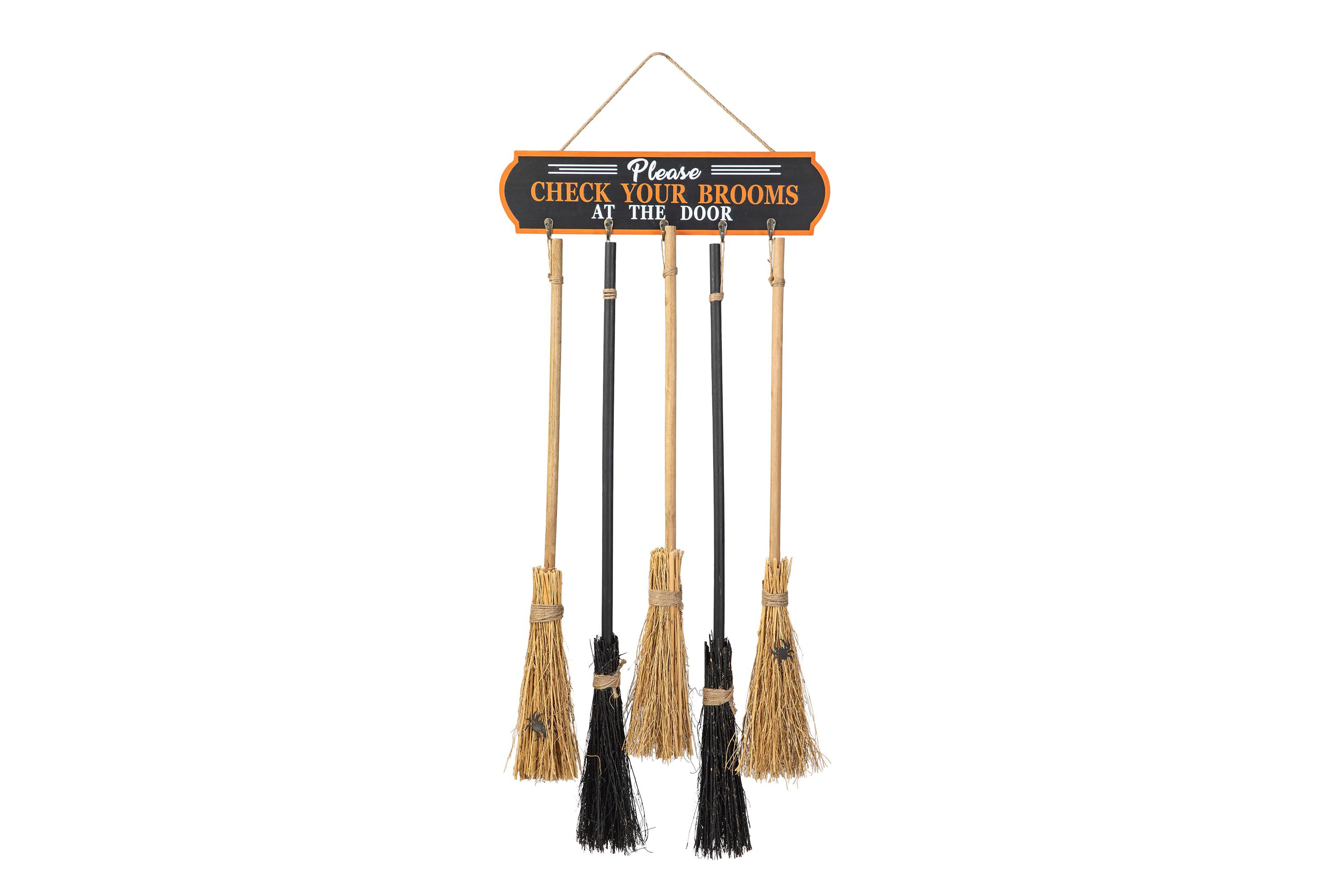 42"H Halloween Wooden Brooms Parking Porch Decor(KD)