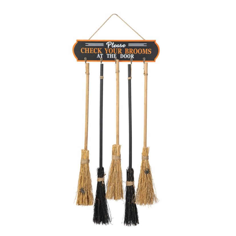 42"H Halloween Wooden Brooms Parking Porch Decor(KD)