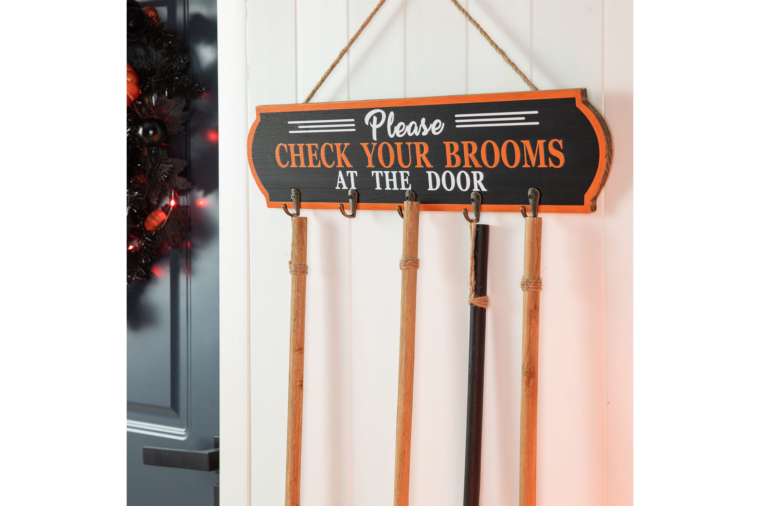 42"H Halloween Wooden Brooms Parking Porch Decor(KD)