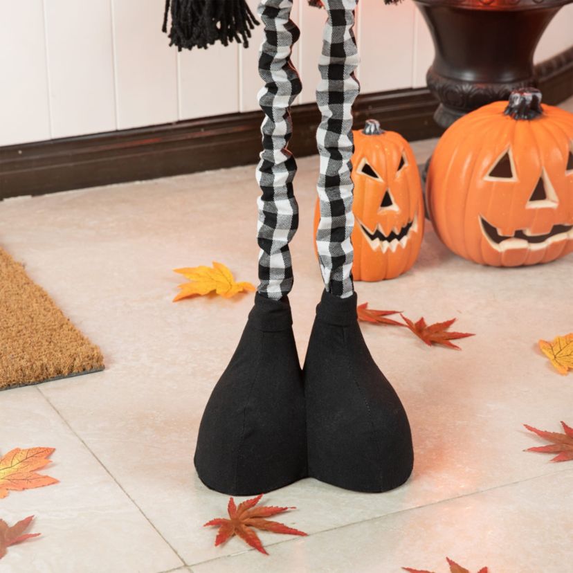 38"H Lighted Halloween Fabric Ghost Standing Decor, With Telescoping Legs and Timer