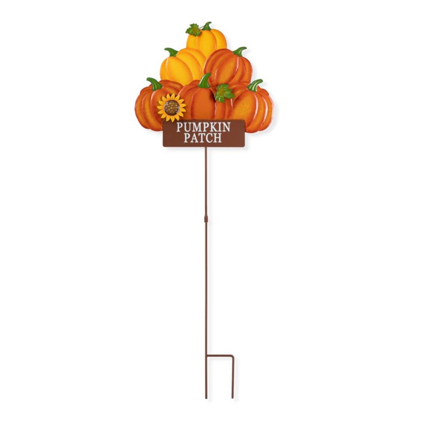 42"H Fall Metal Pumpkins Stack Yard Stake(KD, Two function)