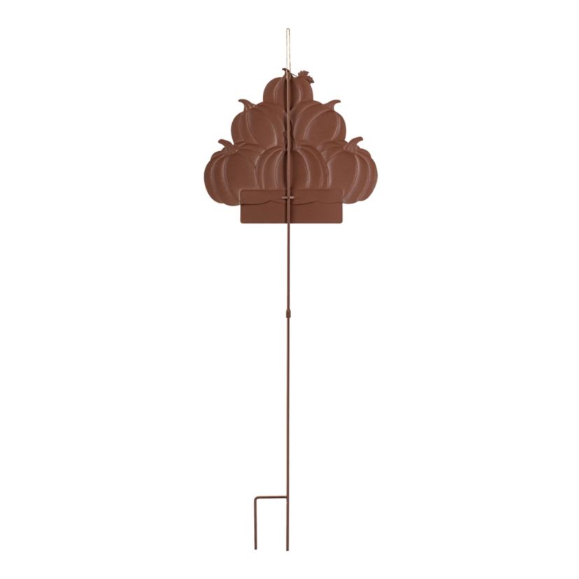 42"H Fall Metal Pumpkins Stack Yard Stake(KD, Two function)