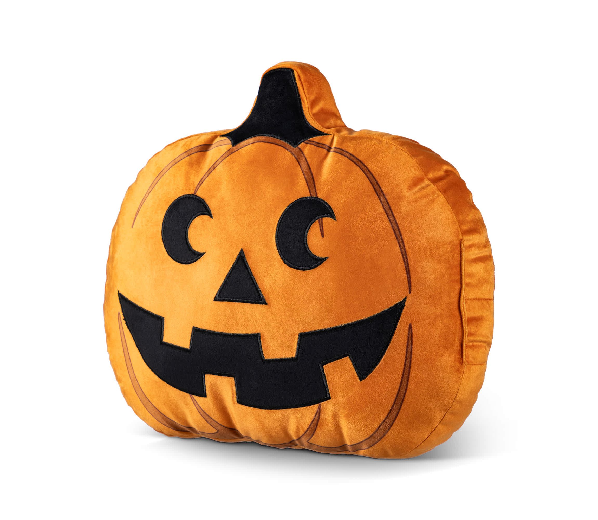 15.5"L Fall and Halloween Fabric Double Sided Pumpkin Pillow