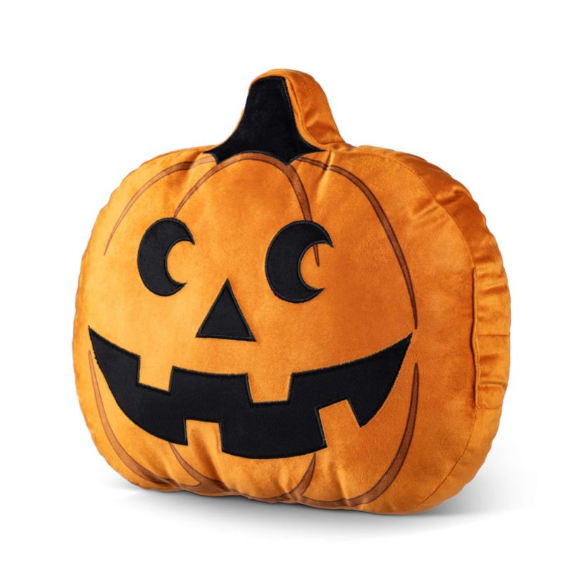 15.5"L Fall and Halloween Fabric Double Sided Pumpkin Pillow