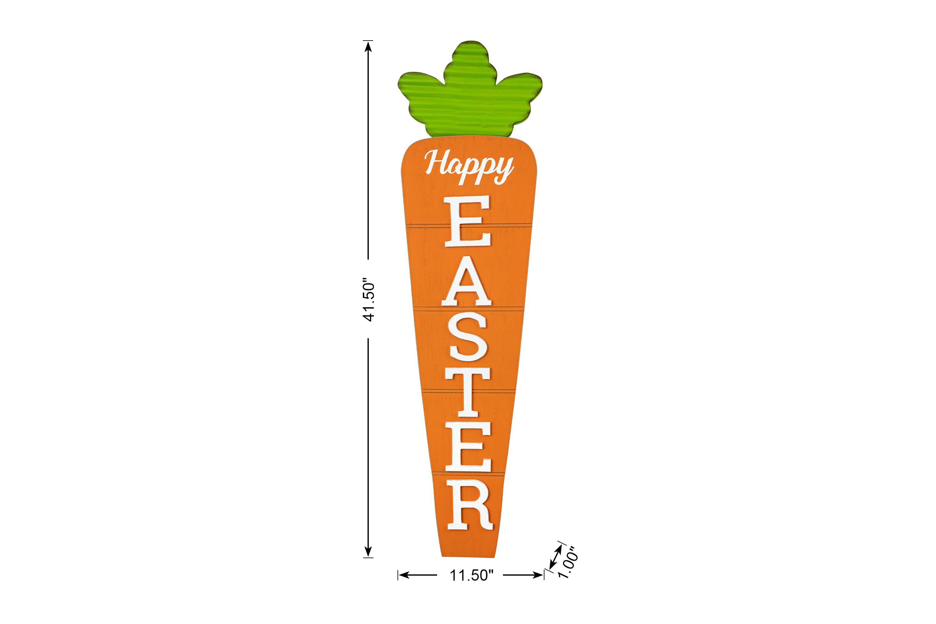 41.5"H Easter Wooden and Metal Carrot Porch Decor(KD)