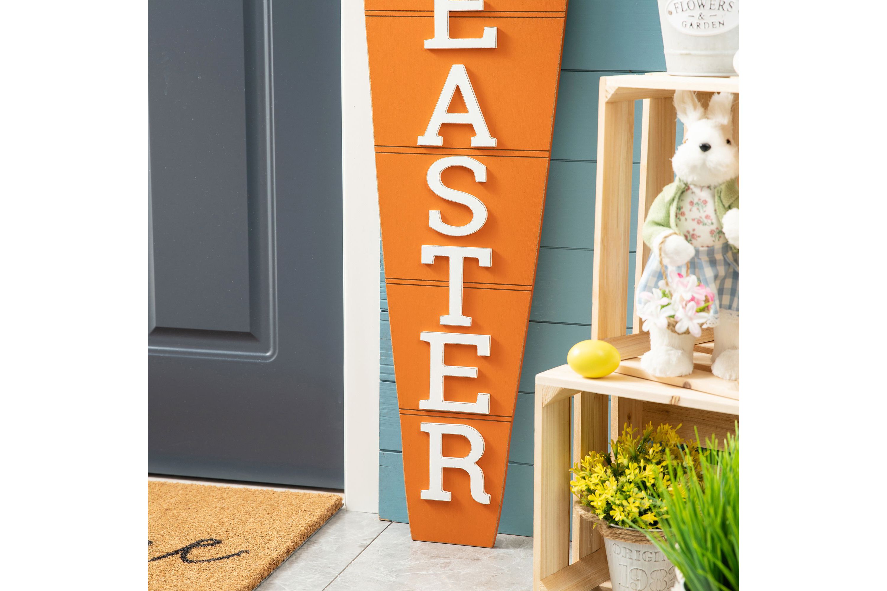 41.5"H Easter Wooden and Metal Carrot Porch Decor(KD)