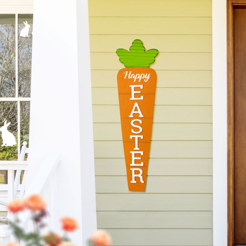 41.5"H Easter Wooden and Metal Carrot Porch Decor(KD)