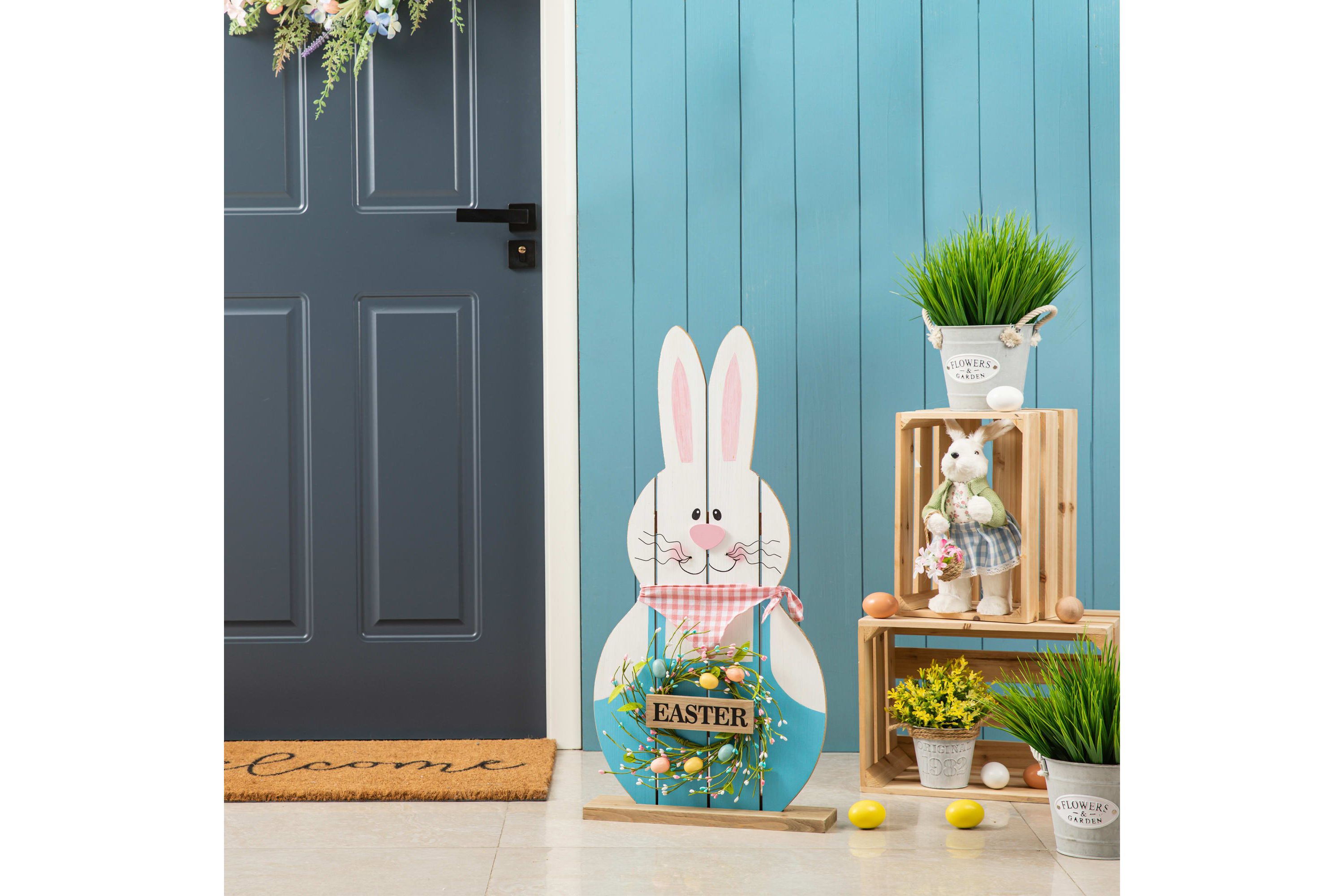 30"H Easter Wooden Bunny Porch Décor