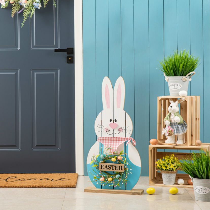 30"H Easter Wooden Bunny Porch Décor