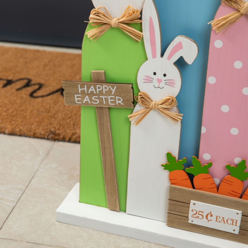29.75"H Easter Wooden Bunny Family Porch Decor(KD)