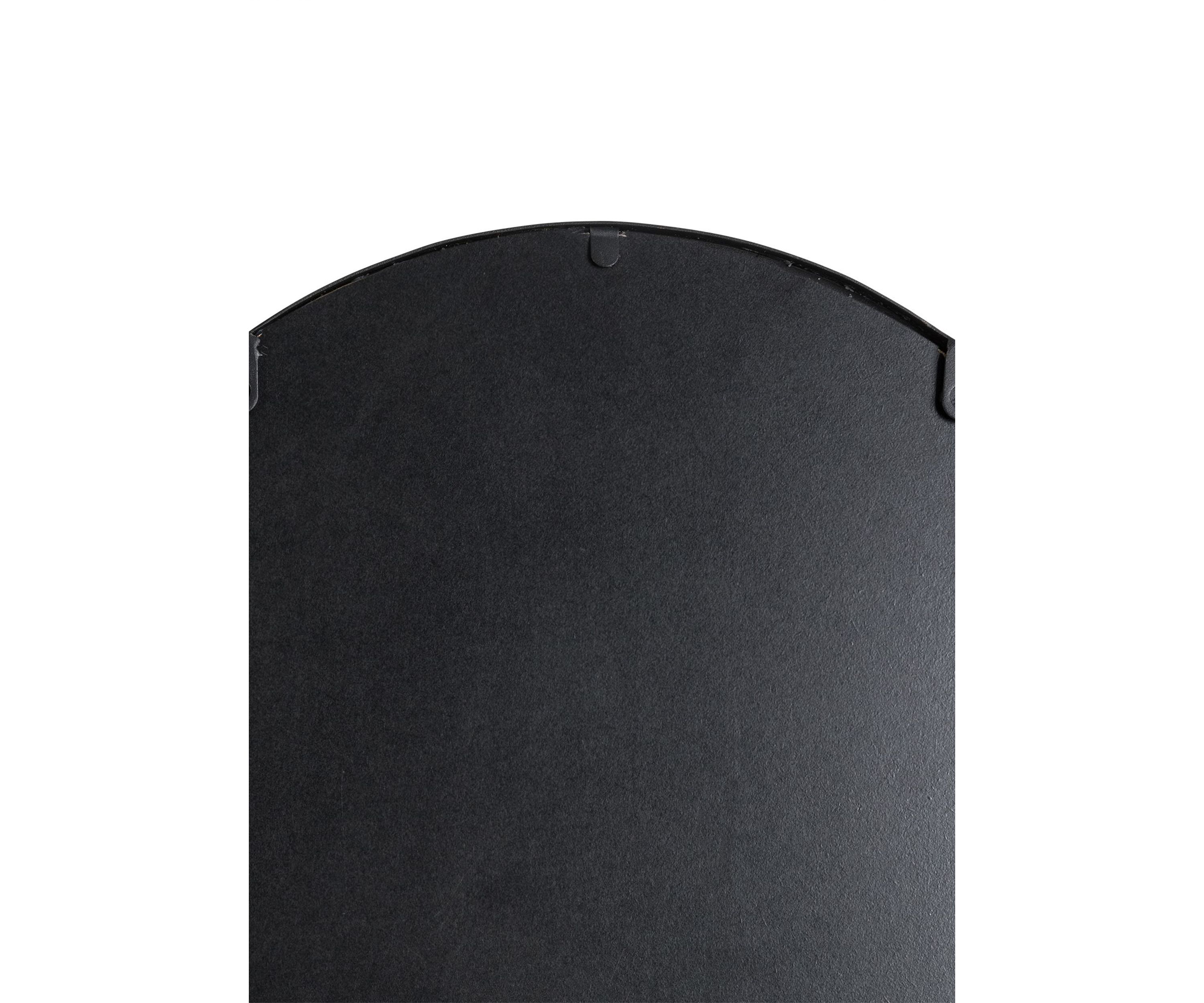 Oversized Black Metal/Glass Arched Wall Mirror
