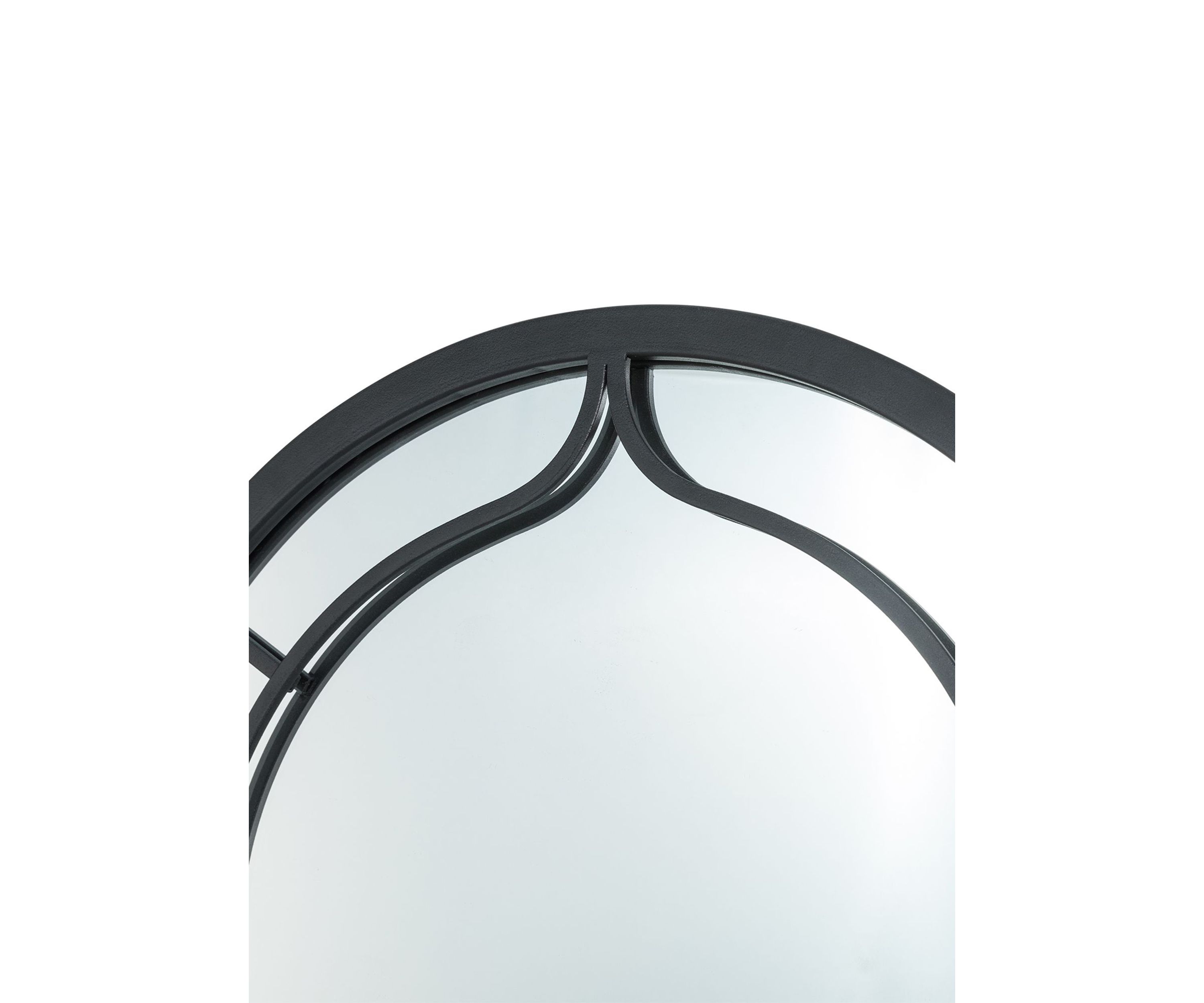 Oversized Black Metal/Glass Arched Wall Mirror