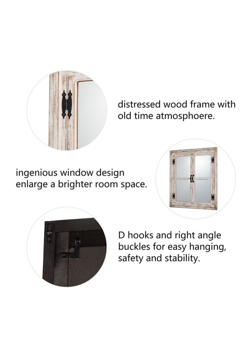 Oversized Farmhouse Wood Window Frame Wall Mirror