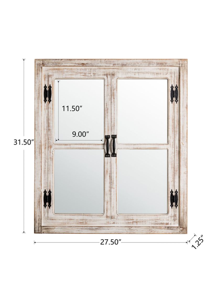 Oversized Farmhouse Wood Window Frame Wall Mirror