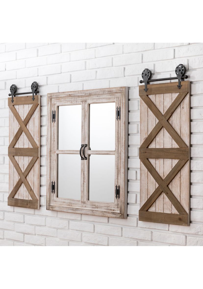 Oversized Farmhouse Wood Window Frame Wall Mirror