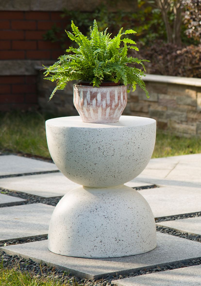 Multifunctional Faux Terrazzo Garden Stool & Accent Table
