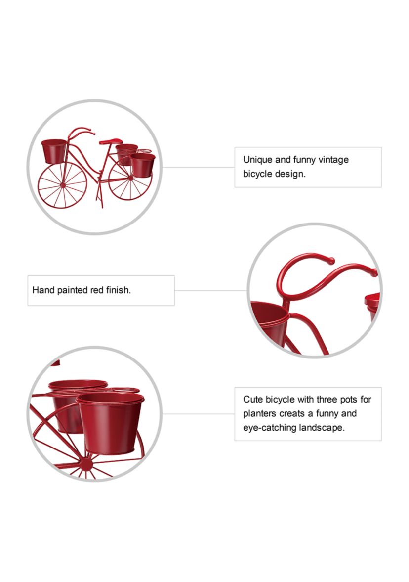 Large Bicycle Metal Planter