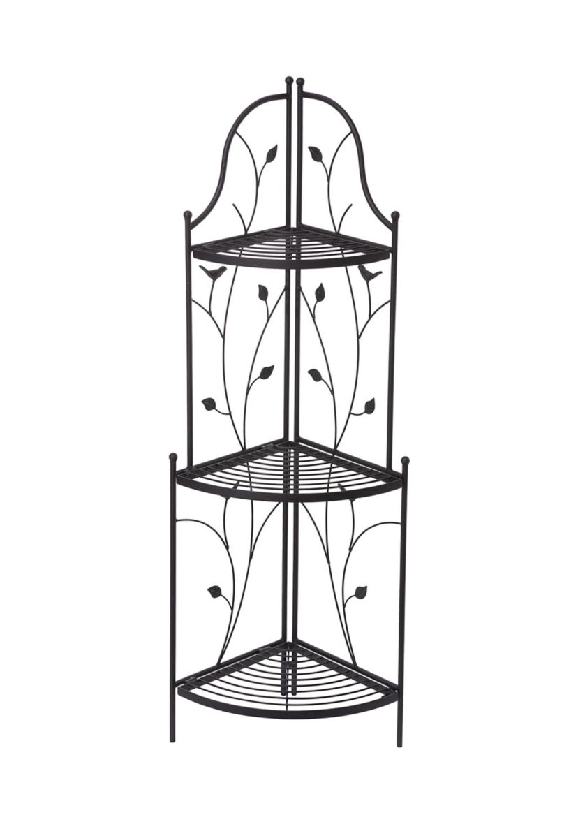 3-Tiered Metal Corner Shelf Plant Stand