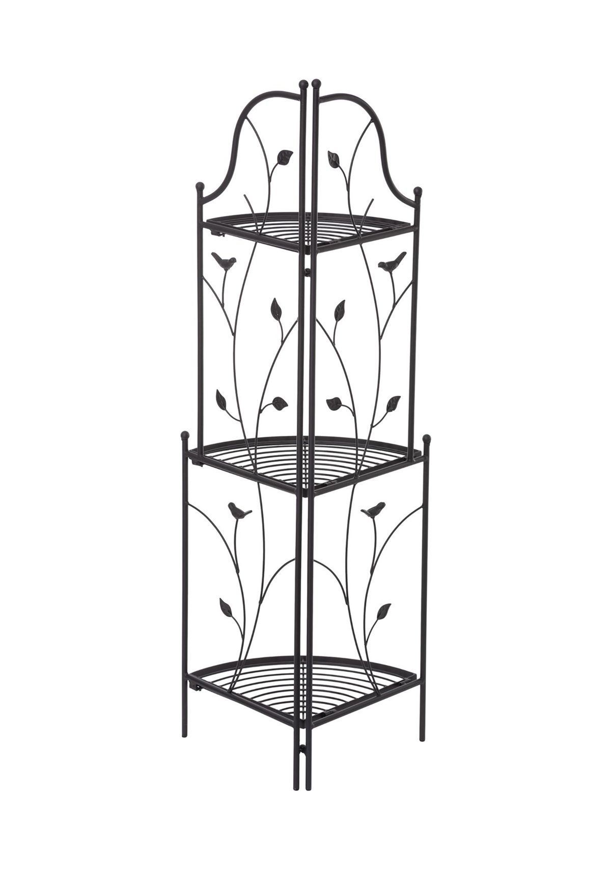 3-Tiered Metal Corner Shelf Plant Stand