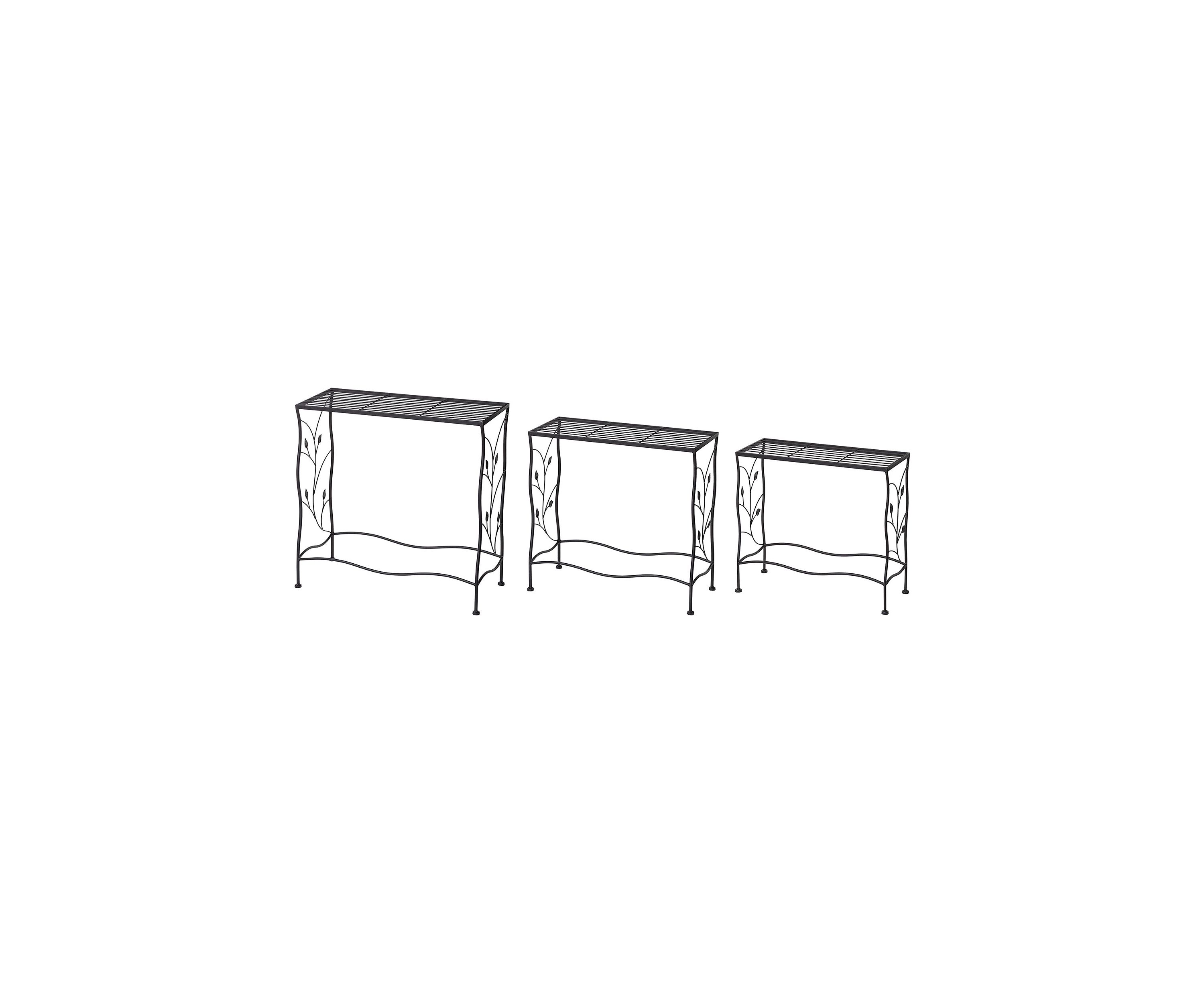 Set of 3 Rectangular Nesting Metal Plant Stand