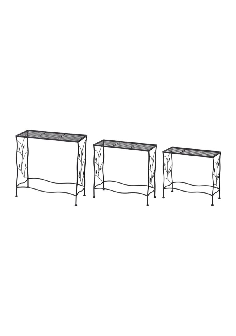 Set of 3 Rectangular Nesting Metal Plant Stand