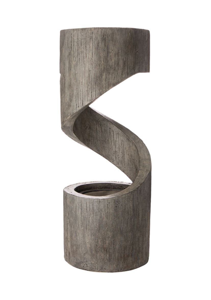 Polyresin Curving Shaped Outdoor Fountain With Pump & LED Light