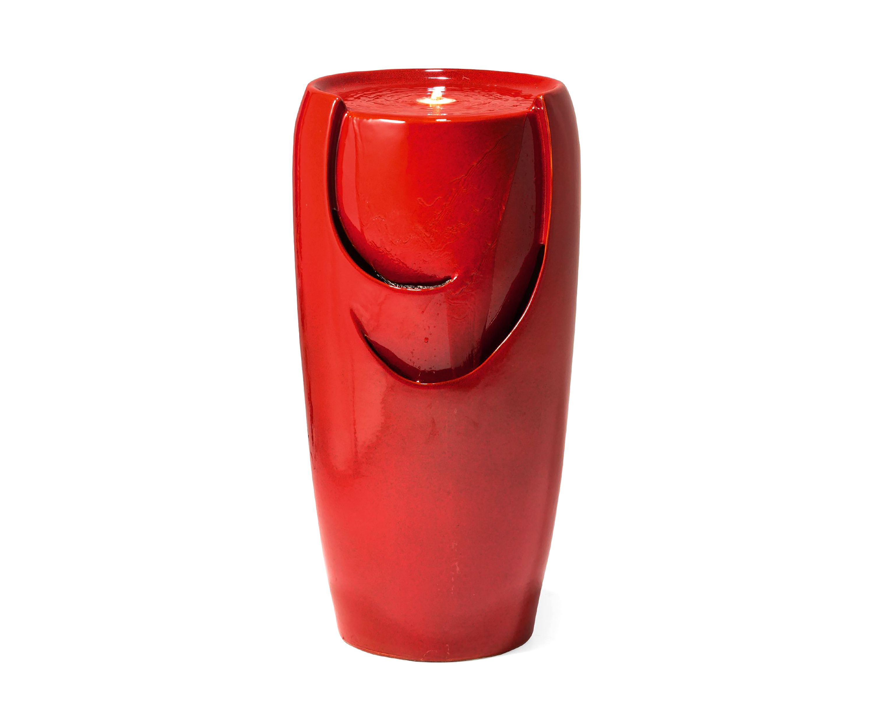 Oversized Ceramic Pot Fountain with Pump and LED Light